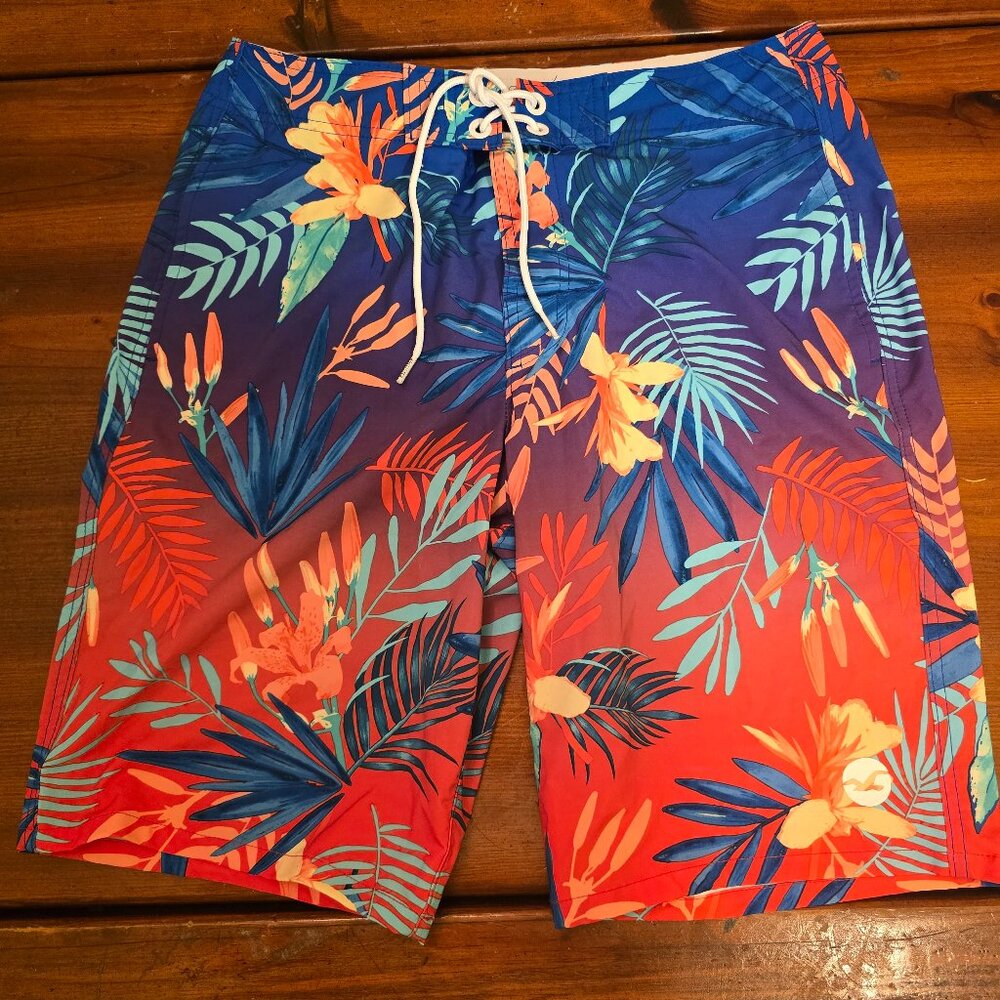 Hollister Bathing Suit Men's Mesh-lined Velcro Fly Side Pockets size 32